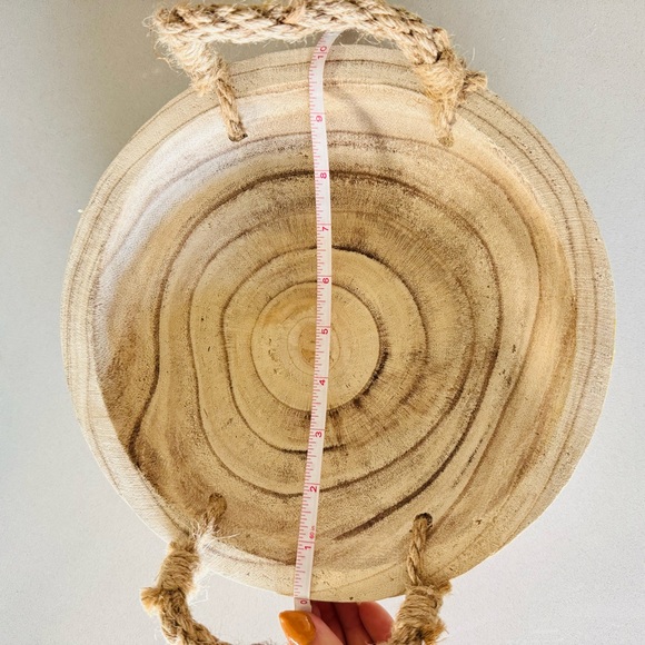 NEW POTTERY BARN White Cream Tan Wood Decor Low Bowl Knot Beads Chain Sphere - Picture 10 of 16